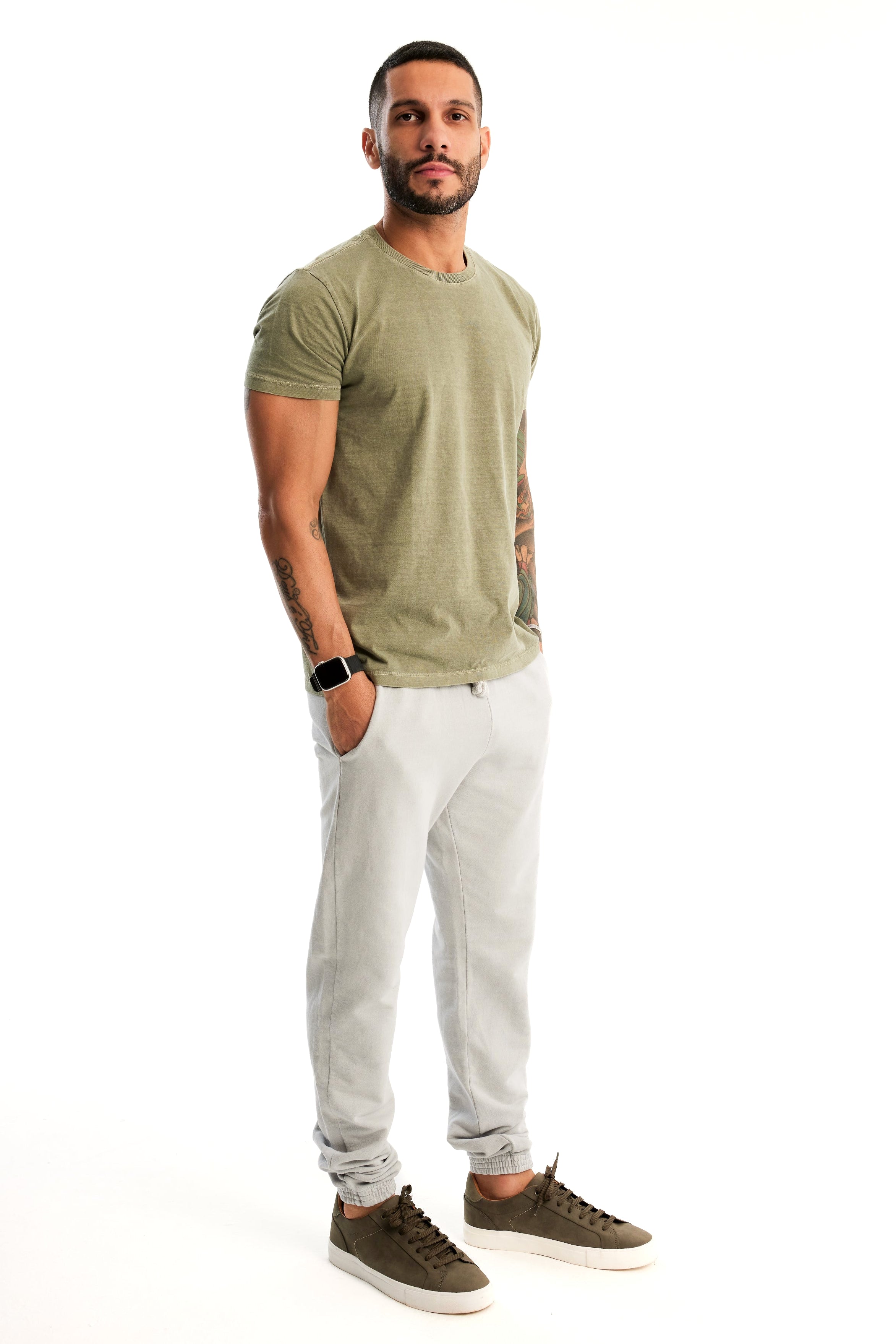 Camiseta Básica Masculina Verde Militar