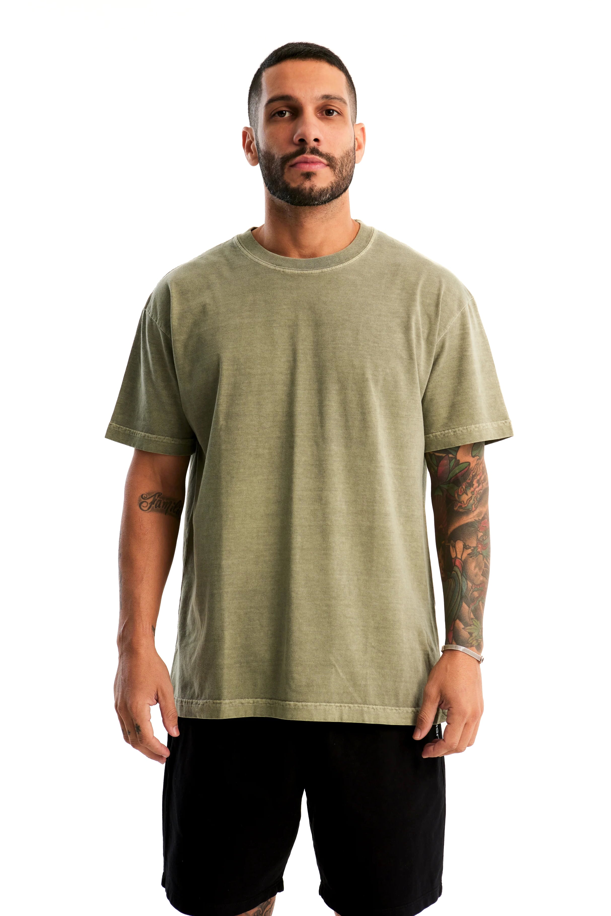 Camiseta Oversized Masculina Verde Militar