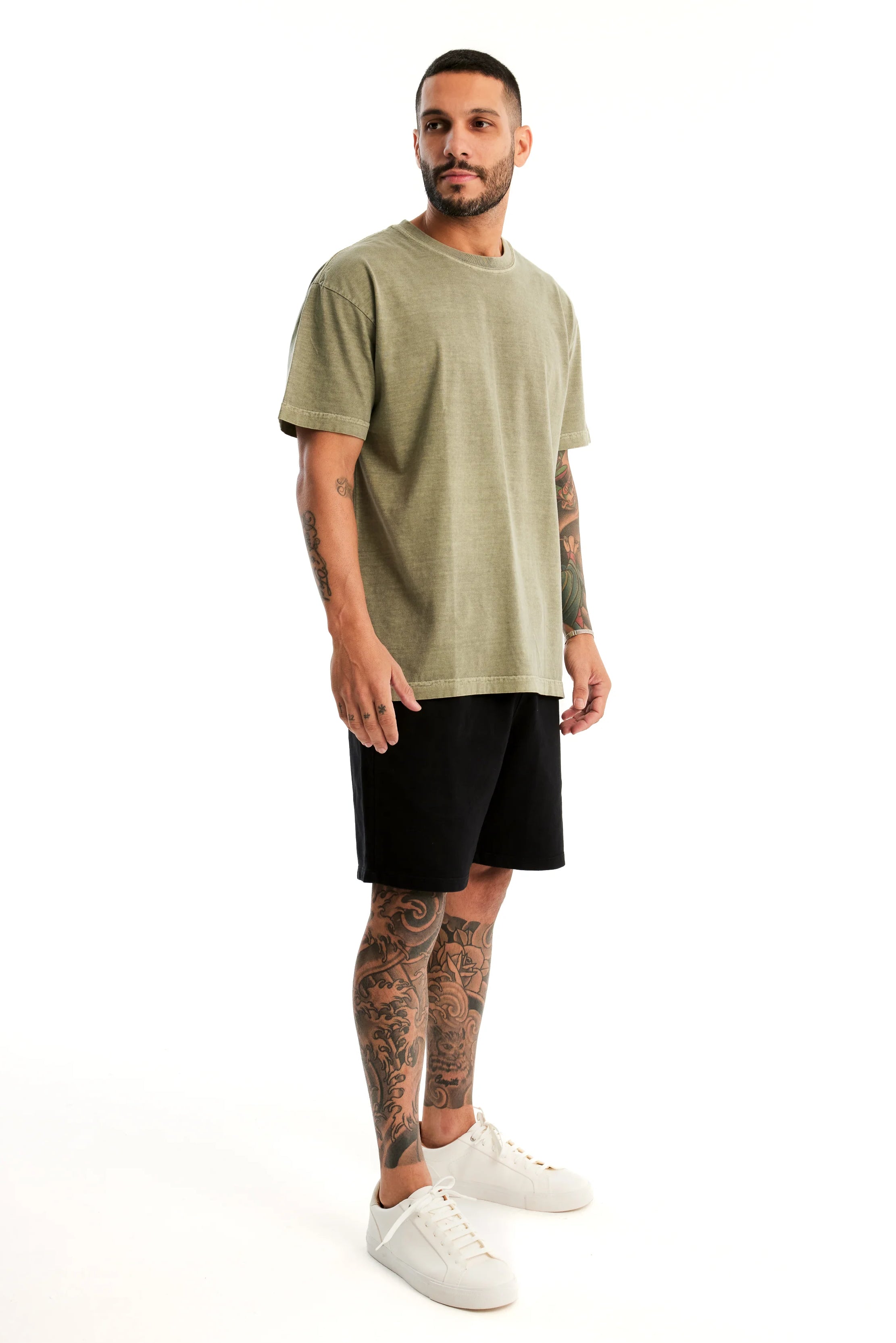 Camiseta Oversized Masculina Verde Militar