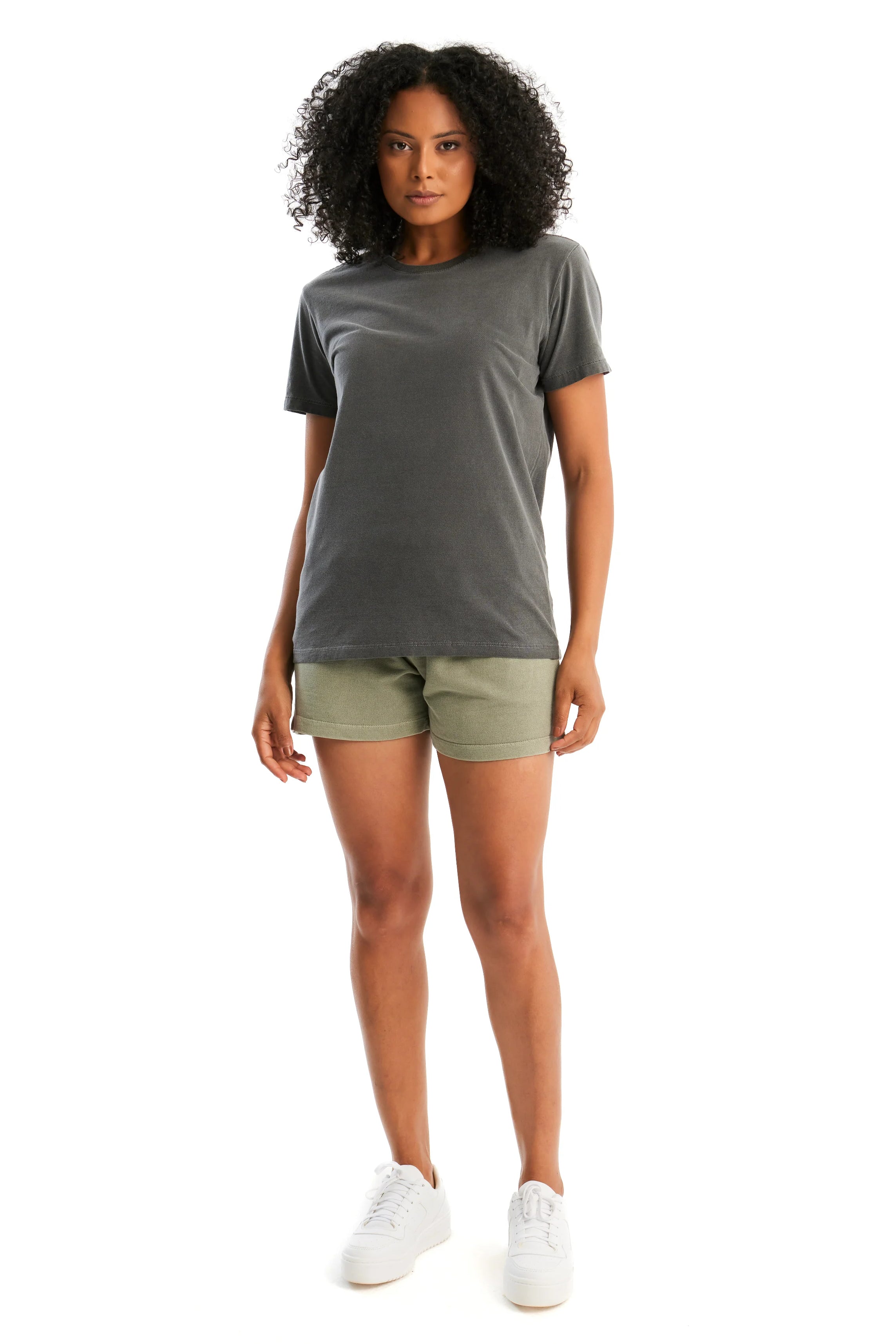 Short Moletom Feminino Verde Militar