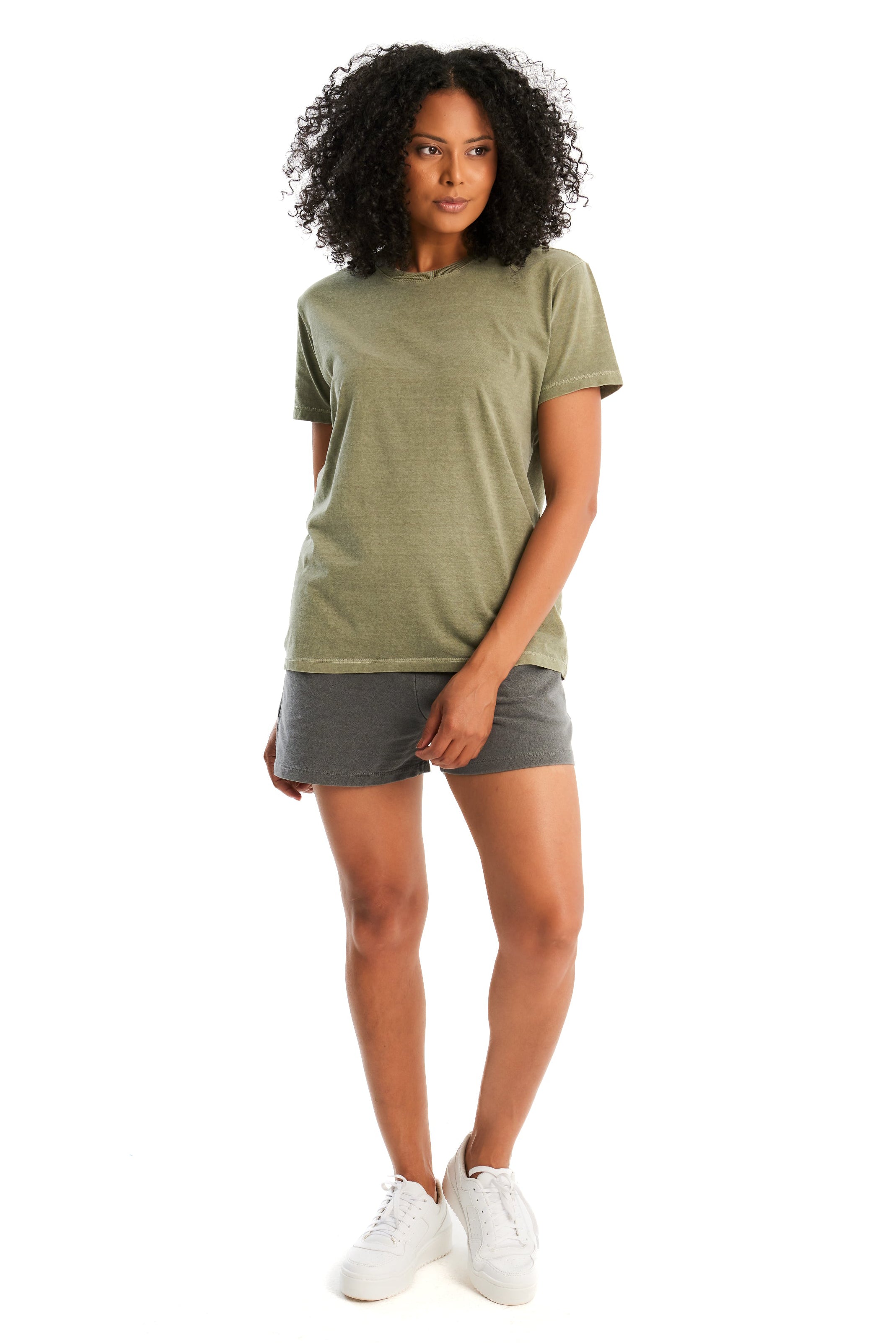 Camiseta Básica Feminina Verde Militar