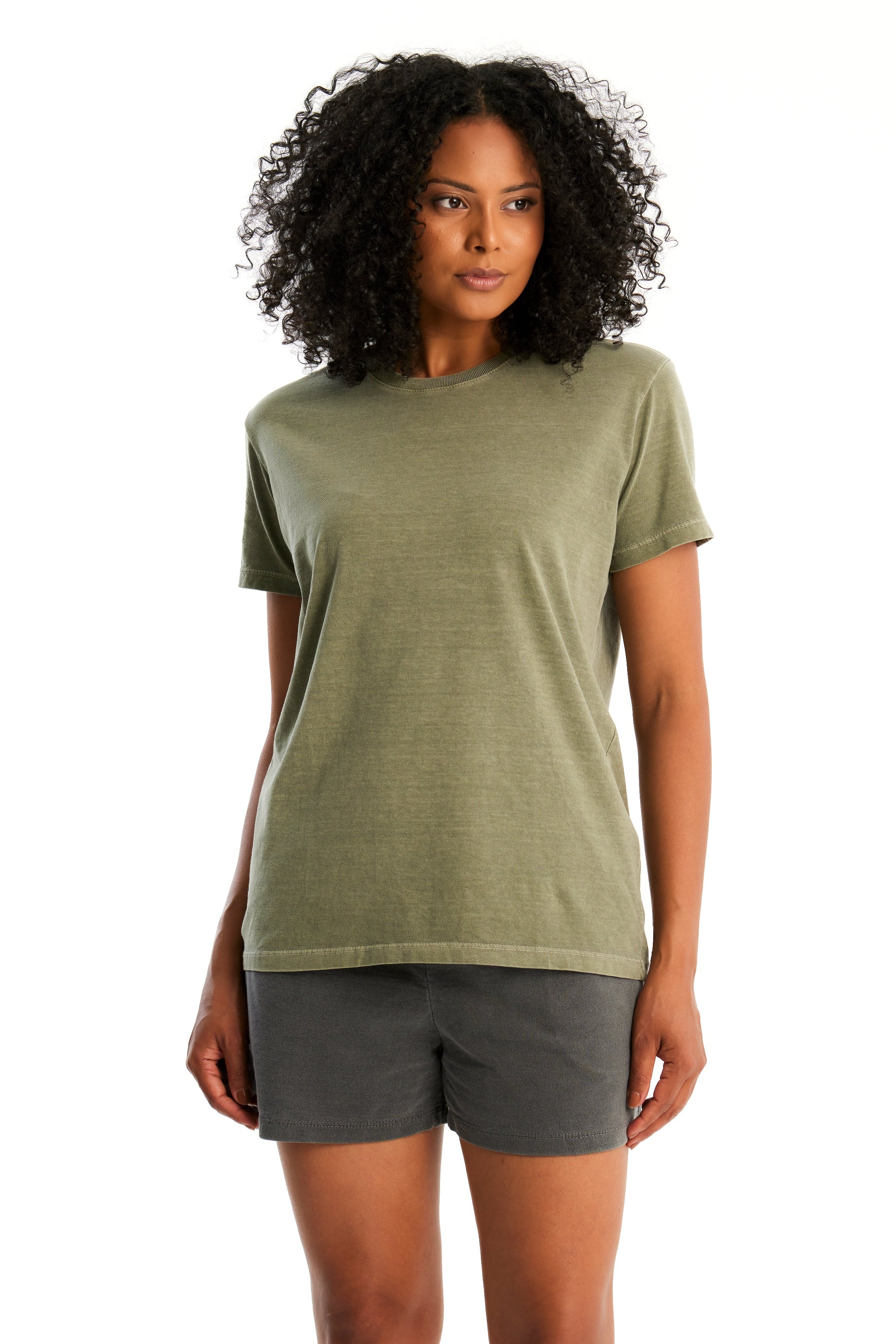 Camiseta Básica Feminina Verde Militar