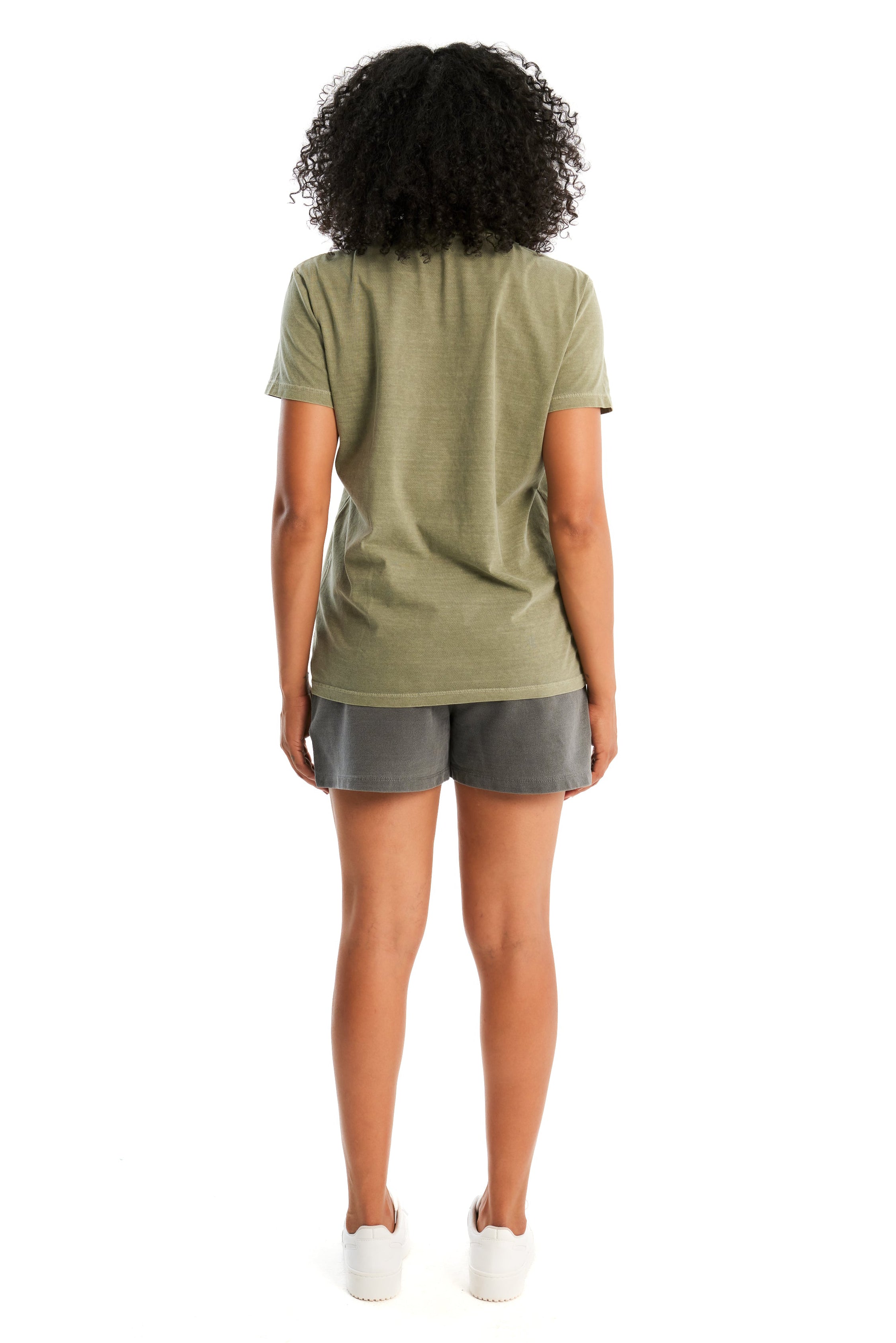 Camiseta Básica Feminina Verde Militar