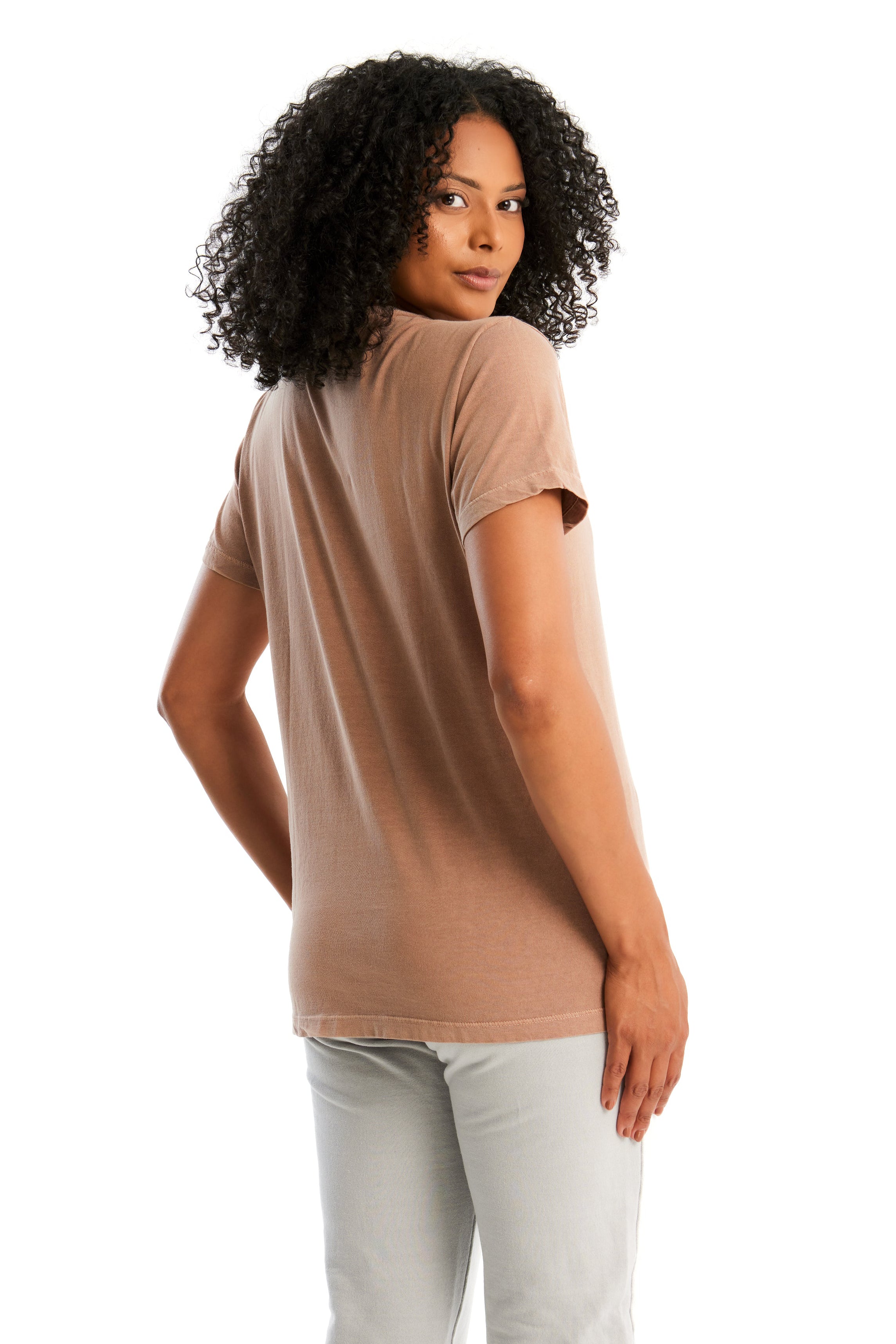 Camiseta Básica Feminina Marrom